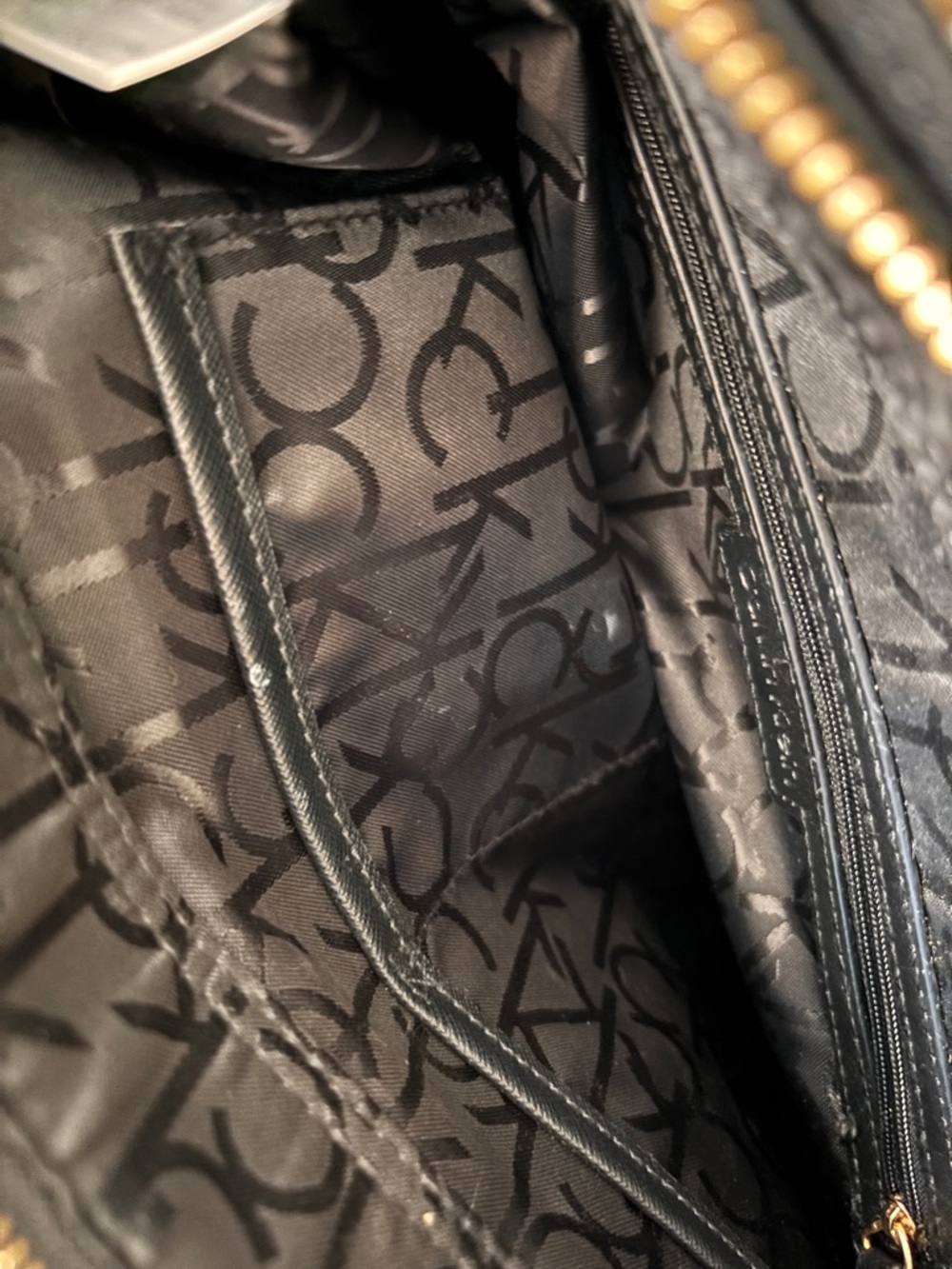 Calvin Klein Handbag with Pink Floral Print and Gold Chains - Picture 8 of 9